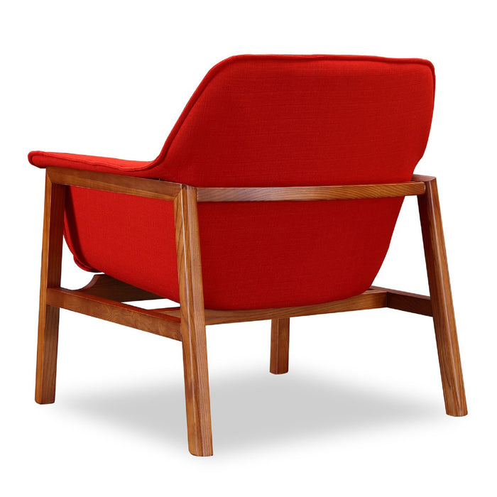 Fauteuil d’appoint Miller de Manhattan Comfort en lin tissé - Terra Cotta et noyer