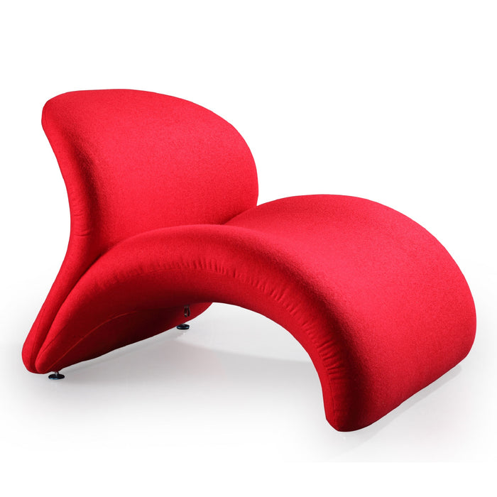 Fauteuil d’appoint Rosebud de Manhattan Comfort en mélange de laine - rouge