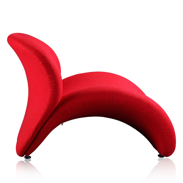 Fauteuil d’appoint Rosebud de Manhattan Comfort en mélange de laine - rouge