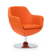 Fauteuil d’appoint pivotant Caisson de Manhattan Comfort en chrome poli et en similicuir - orange