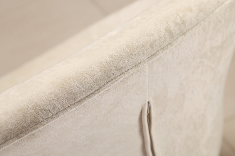 Chaise d’appoint pivotante Tulip de Manhattan Comfort en chrome poli et en velours - blanche