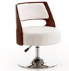 Chaise d’appoint pivotante Salon de Manhattan Comfort à hauteur réglable en chrome poli et en similicuir - blanche