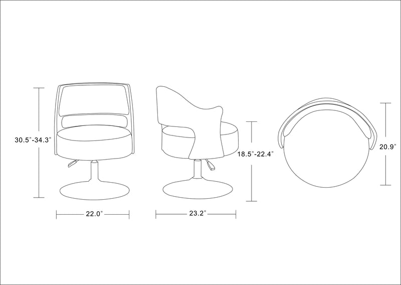 Chaise d’appoint pivotante Salon de Manhattan Comfort à hauteur réglable en chrome poli et en similicuir - blanche