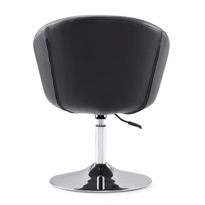 Chaise d’appoint Hopper de Manhattan Comfort à hauteur réglable en chrome poli et en similicuir - noire