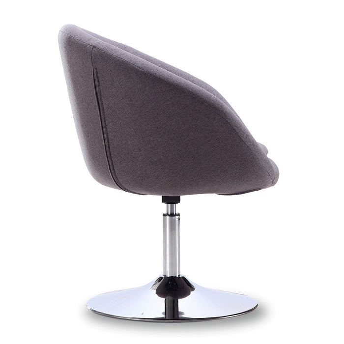 Chaise d’appoint sergée Hopper de Manhattan Comfort à hauteur réglable en chrome poli - grise
