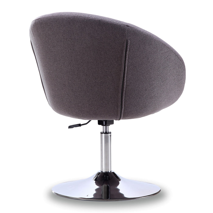 Chaise d’appoint sergée Hopper de Manhattan Comfort à hauteur réglable en chrome poli - grise