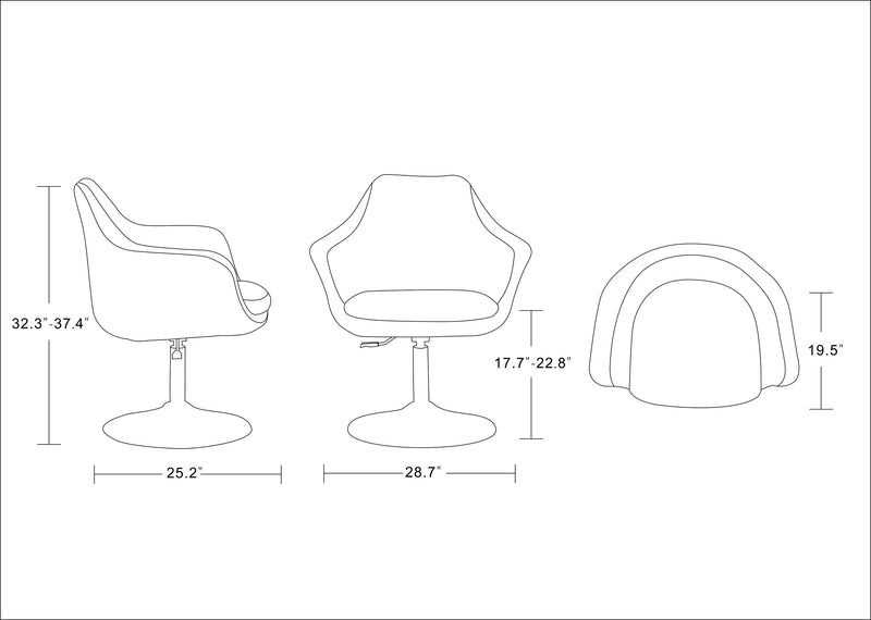 Chaise d’appoint pivotante Kinsey de Manhattan Comfort à hauteur réglable en chrome poli et en mélange de laine - rouge