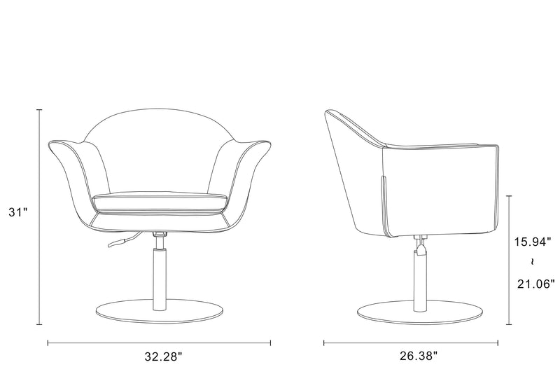 Chaise d’appoint réglable pivotante Voyager de Manhattan Comfort en métal brossé et en tissu - orge