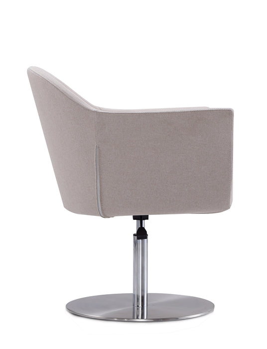 Chaise d’appoint réglable pivotante Voyager de Manhattan Comfort en métal brossé et en tissu - orge