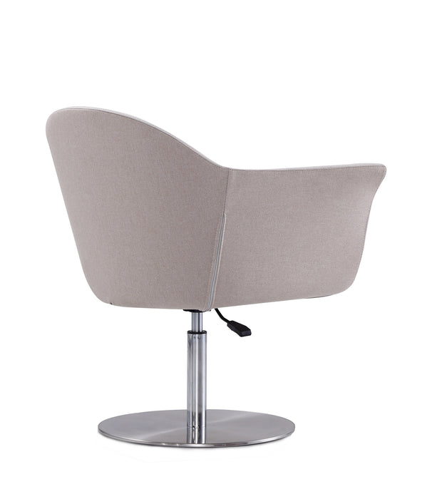 Chaise d’appoint réglable pivotante Voyager de Manhattan Comfort en métal brossé et en tissu - orge