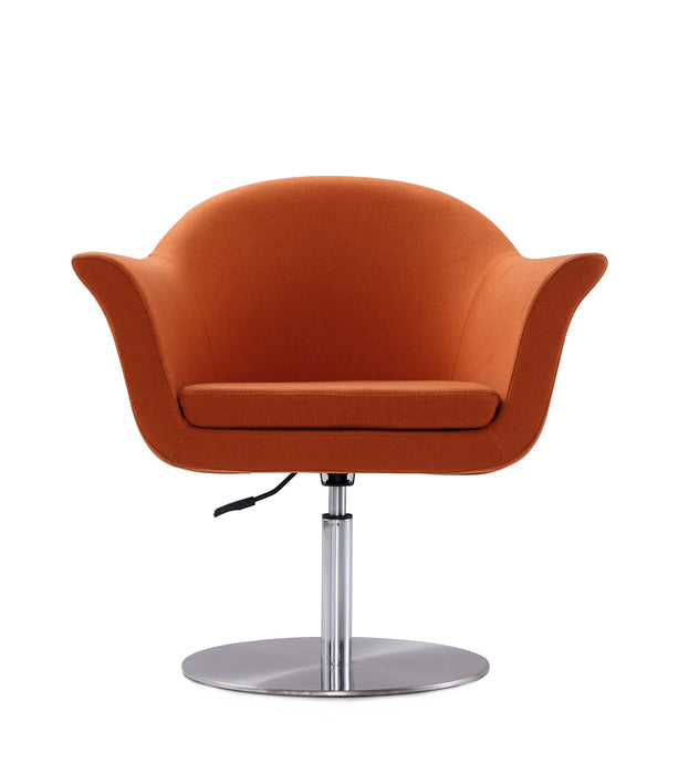 Chaise d’appoint réglable pivotante Voyager de Manhattan Comfort en métal brossé et en tissu - orange