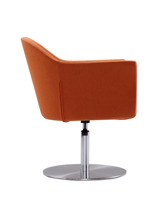 Chaise d’appoint réglable pivotante Voyager de Manhattan Comfort en métal brossé et en tissu - orange