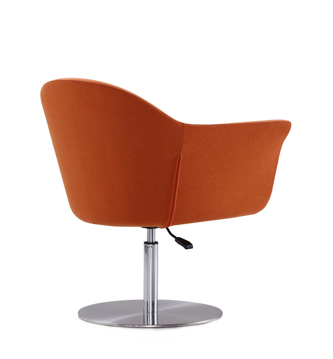 Chaise d’appoint réglable pivotante Voyager de Manhattan Comfort en métal brossé et en tissu - orange
