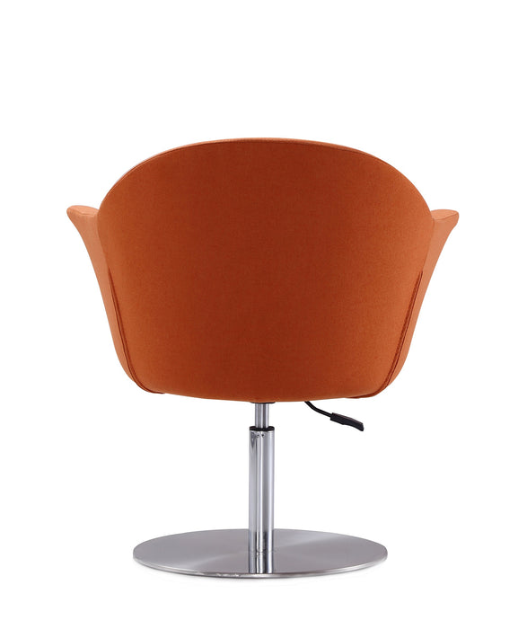 Chaise d’appoint réglable pivotante Voyager de Manhattan Comfort en métal brossé et en tissu - orange