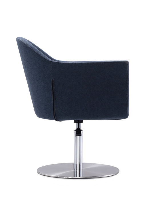 Chaise d’appoint réglable pivotante Voyager de Manhattan Comfort en métal brossé et en tissu - bleu fumé