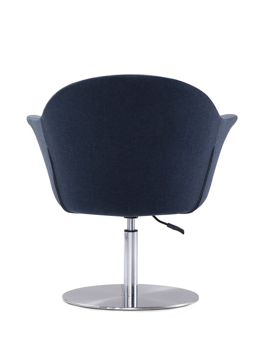 Chaise d’appoint réglable pivotante Voyager de Manhattan Comfort en métal brossé et en tissu - bleu fumé