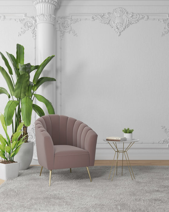 Fauteuil d’appoint Rosemont de Manhattan Comfort en velours - rose tendre et doré