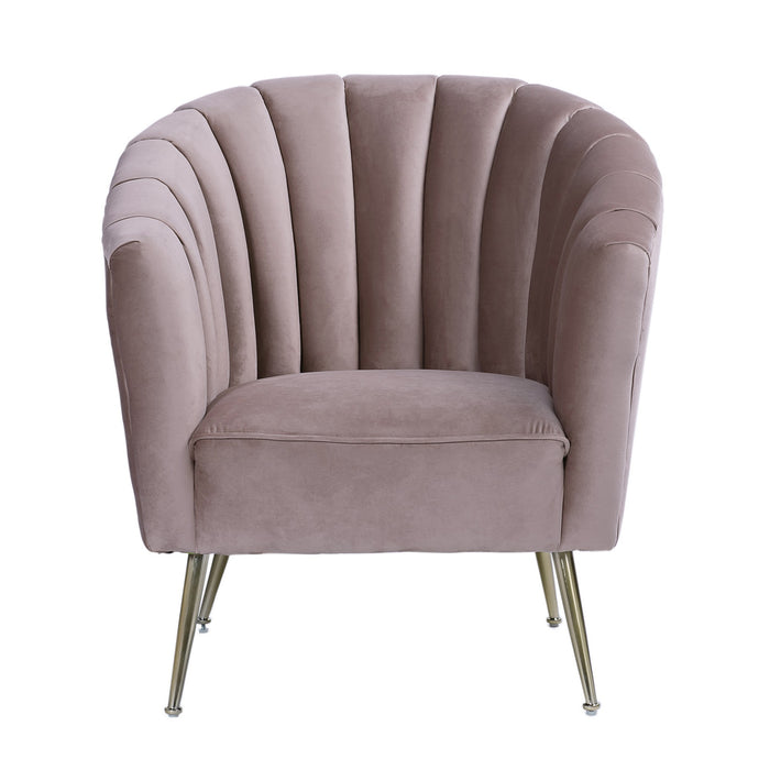 Fauteuil d’appoint Rosemont de Manhattan Comfort en velours - rose tendre et doré