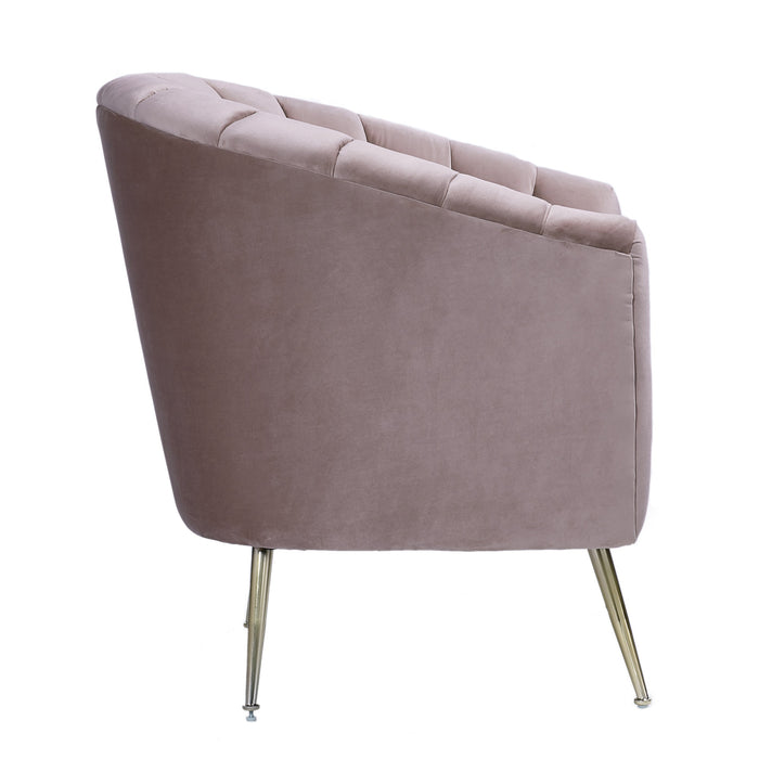 Fauteuil d’appoint Rosemont de Manhattan Comfort en velours - rose tendre et doré