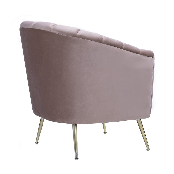 Fauteuil d’appoint Rosemont de Manhattan Comfort en velours - rose tendre et doré