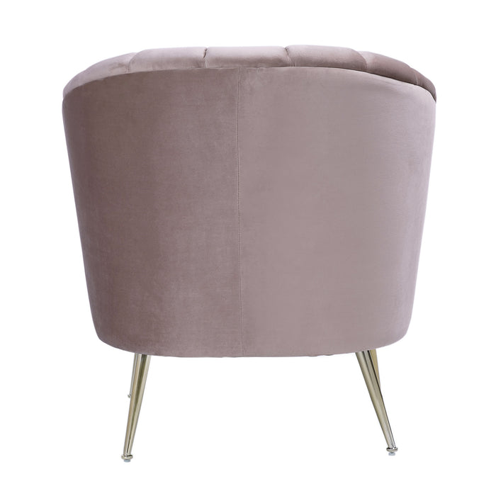 Fauteuil d’appoint Rosemont de Manhattan Comfort en velours - rose tendre et doré