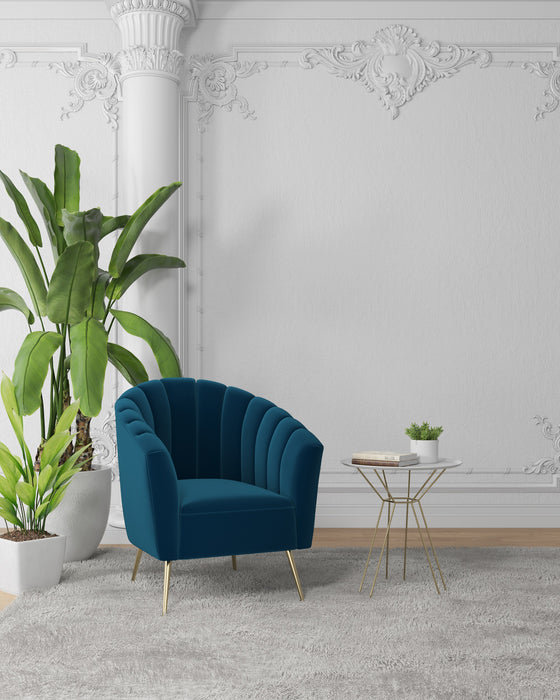Fauteuil d’appoint Rosemont de Manhattan Comfort en velours - bleu et doré