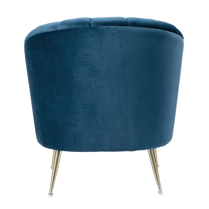 Fauteuil d’appoint Rosemont de Manhattan Comfort en velours - bleu et doré