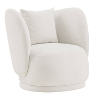 Fauteuil d’appoint contemporain Siri de Manhattan Comfort en lin tissé avec coussins - crème
