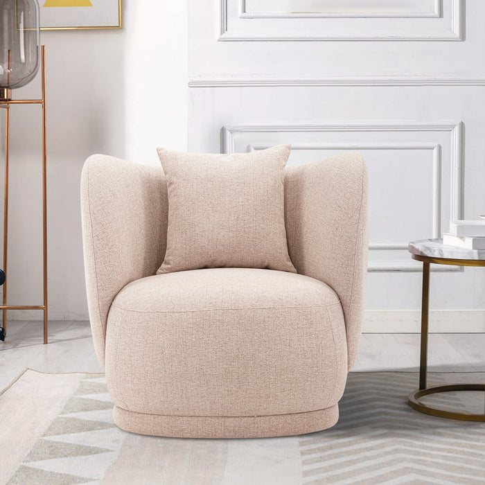 Fauteuil d’appoint contemporain Siri de Manhattan Comfort en lin tissé avec coussins - blé 