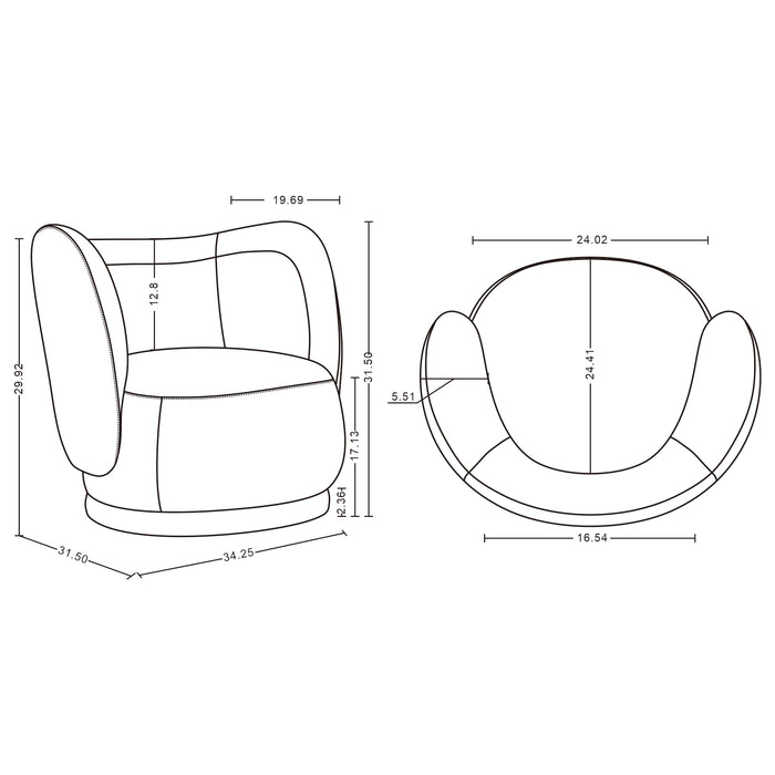 Fauteuil d’appoint contemporain Siri de Manhattan Comfort en lin tissé avec coussins - blé 