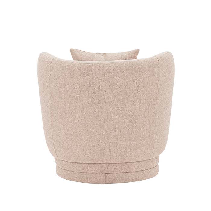 Fauteuil d’appoint contemporain Siri de Manhattan Comfort en lin tissé avec coussins - blé 