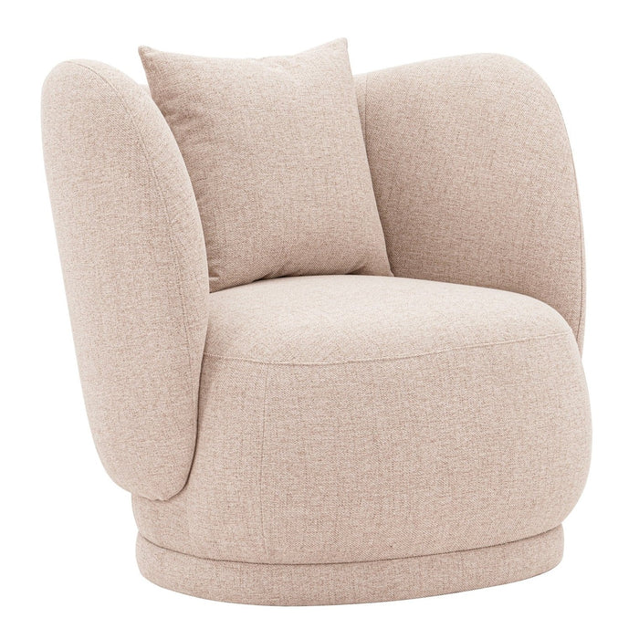 Fauteuil d’appoint contemporain Siri de Manhattan Comfort en lin tissé avec coussins - blé 