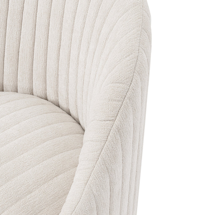 Fauteuil d’appoint pivotant moderne Leela de Manhattan Comfort en chenille - crème