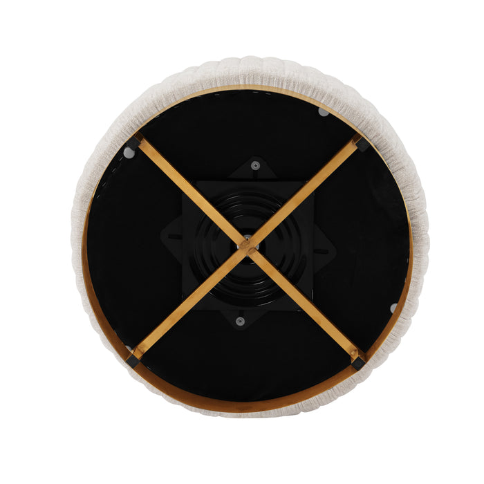 Fauteuil d’appoint pivotant moderne Leela de Manhattan Comfort en chenille - crème