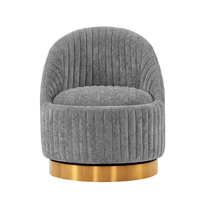 Fauteuil d’appoint pivotant moderne Leela de Manhattan Comfort en chenille - gris