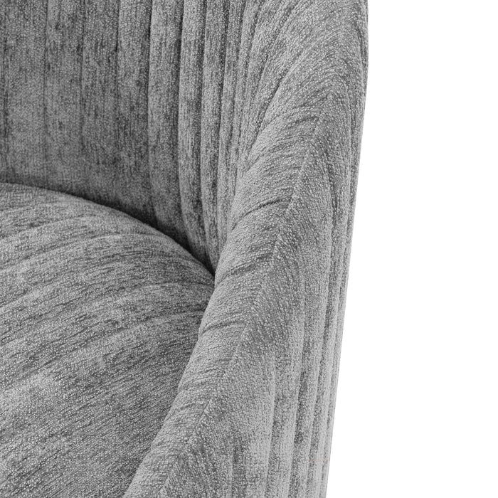Fauteuil d’appoint pivotant moderne Leela de Manhattan Comfort en chenille - gris
