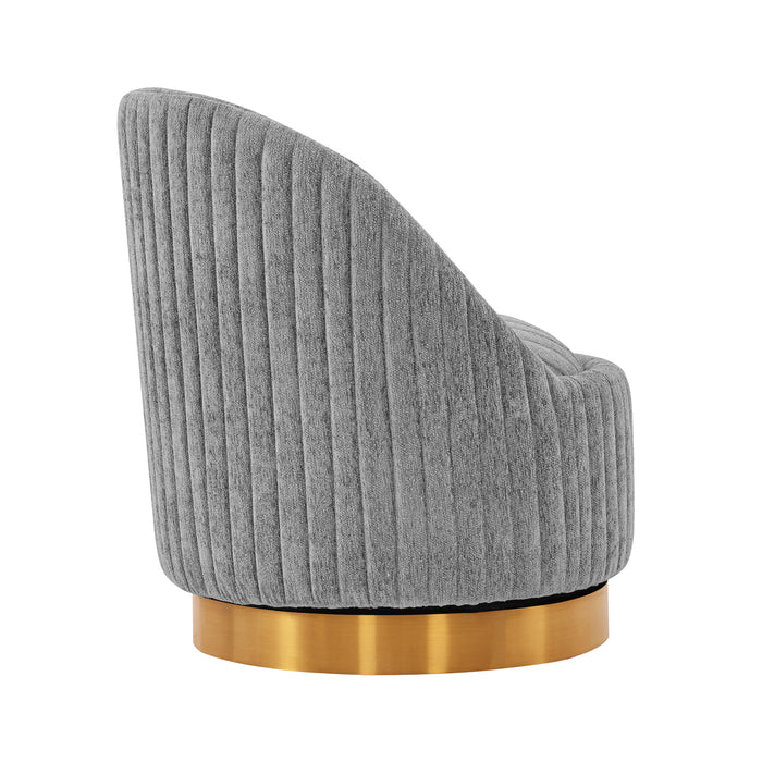 Fauteuil d’appoint pivotant moderne Leela de Manhattan Comfort en chenille - gris