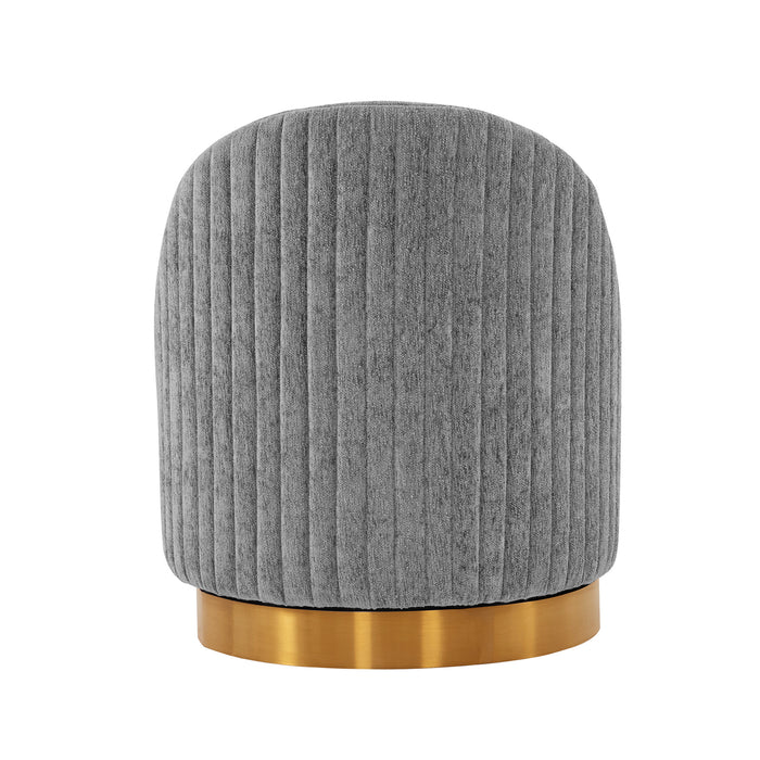 Fauteuil d’appoint pivotant moderne Leela de Manhattan Comfort en chenille - gris