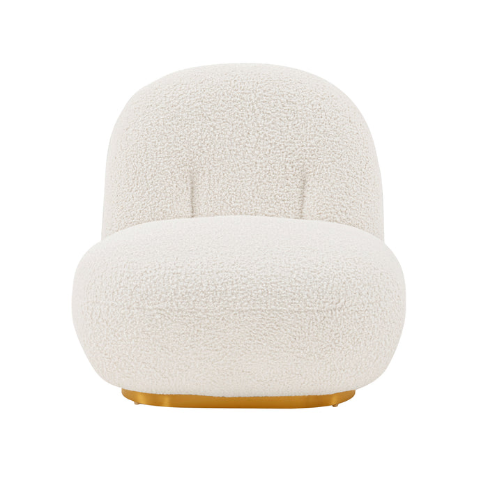 Fauteuil d’appoint moderne Edina de Manhattan Comfort en chenille - blanc