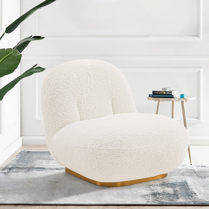 Fauteuil d’appoint moderne Edina de Manhattan Comfort en chenille - blanc