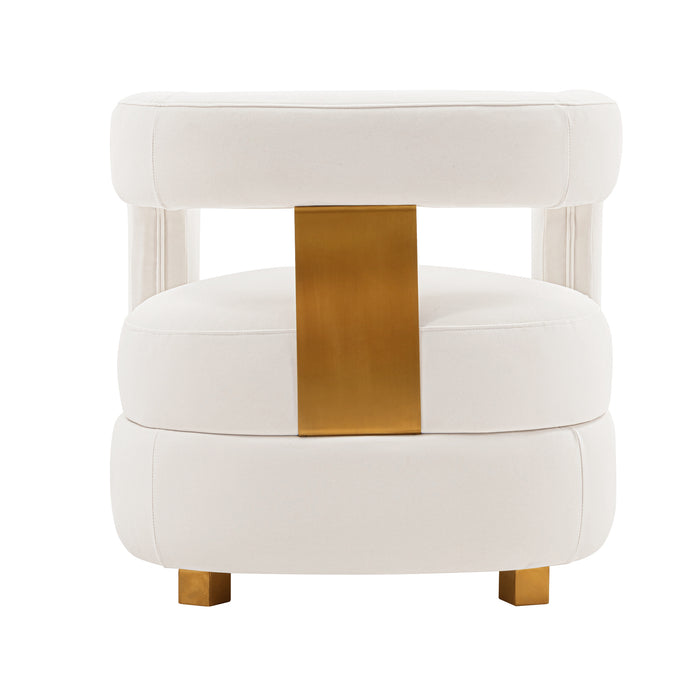 Fauteuil d’appoint moderne Amirah de Manhattan Comfort en velours - blanc