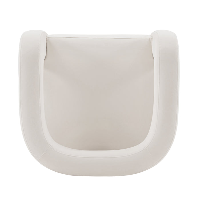 Fauteuil d’appoint moderne Amirah de Manhattan Comfort en velours - blanc