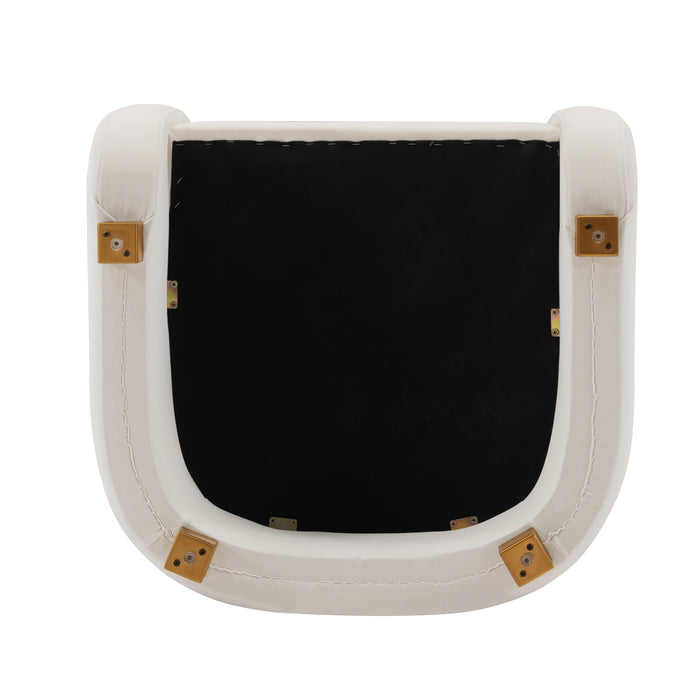 Fauteuil d’appoint moderne Amirah de Manhattan Comfort en velours - blanc