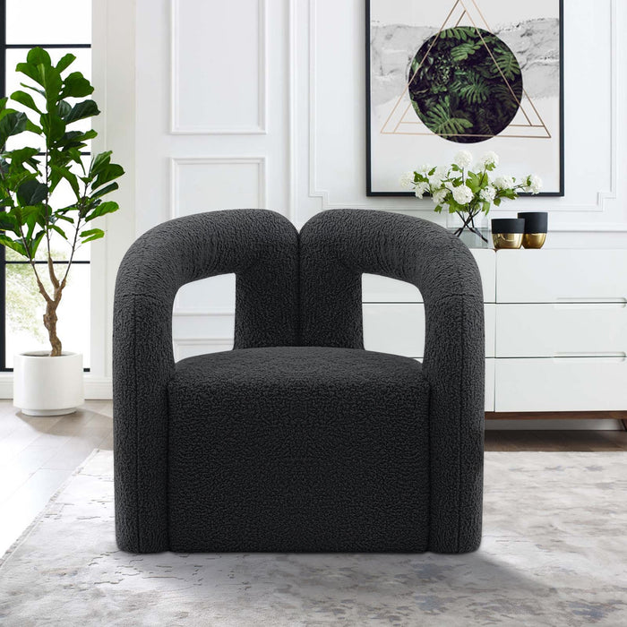 Chaise d’appoint moderne Darian de Manhattan Comfort en chenille - noire