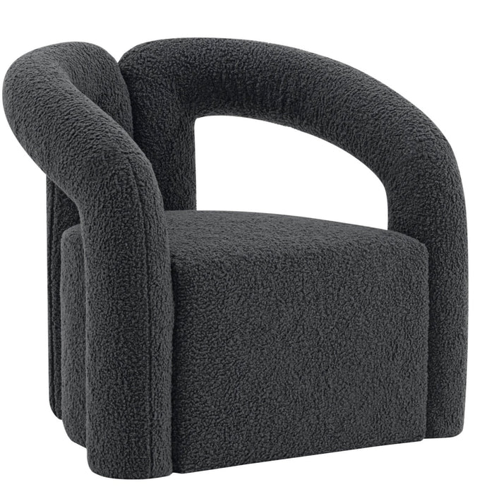 Chaise d’appoint moderne Darian de Manhattan Comfort en chenille - noire