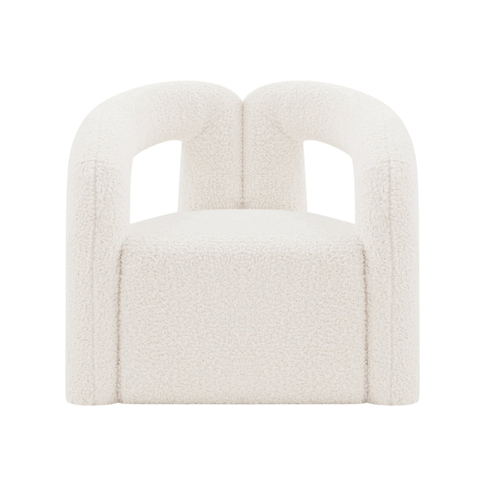 Chaise d’appoint moderne Darian de Manhattan Comfort en chenille - crème