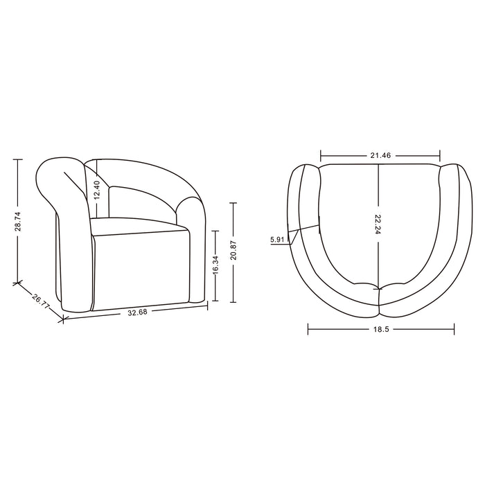 Chaise d’appoint moderne Darian de Manhattan Comfort en chenille - crème