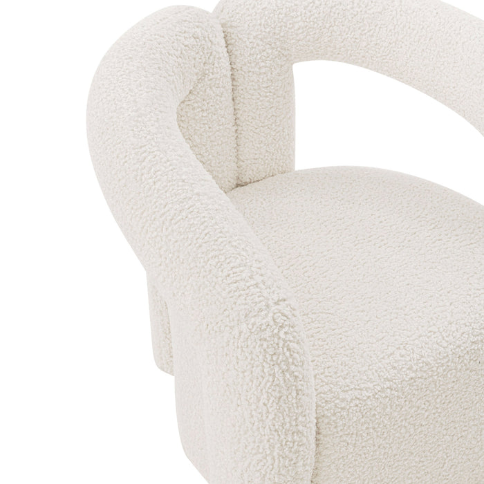 Chaise d’appoint moderne Darian de Manhattan Comfort en chenille - crème