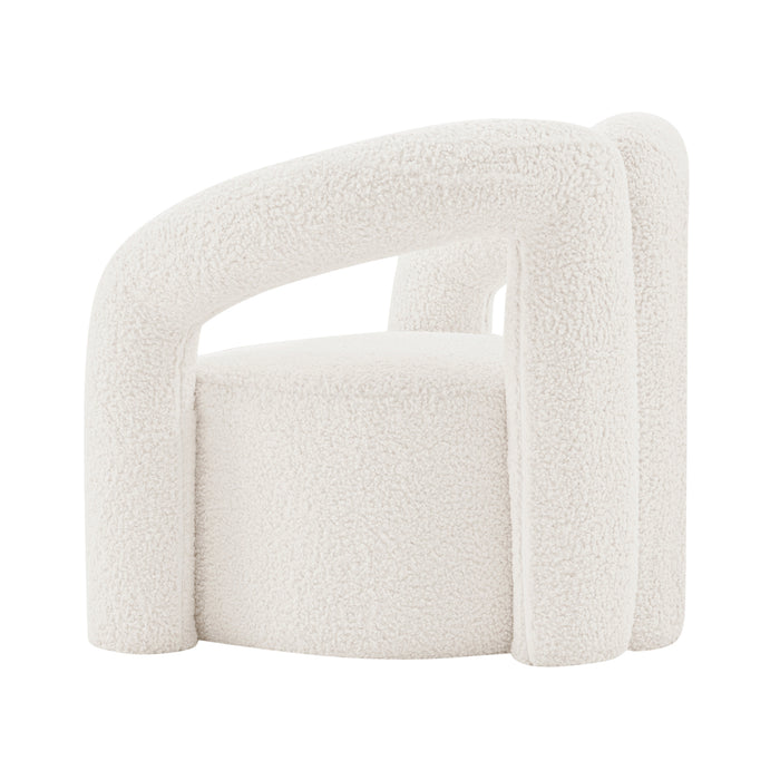 Chaise d’appoint moderne Darian de Manhattan Comfort en chenille - crème