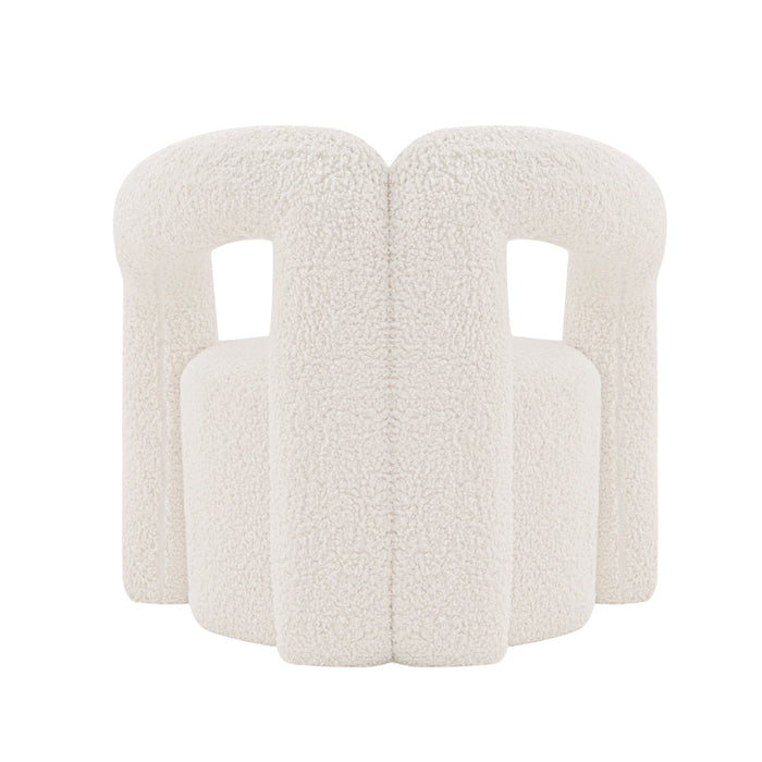 Chaise d’appoint moderne Darian de Manhattan Comfort en chenille - crème